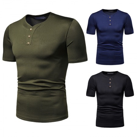 New Men's High Stretch Loose Size Short Sleeve V-Neck T-Shirt