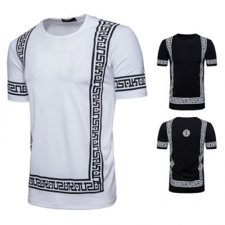 Men's Mid-Length Zipper Decoration Short-Sleeved T-Shirt Plus Size Hip-Hop Style Men