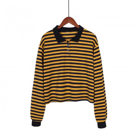 Striped Long Sleeve Sweatshirt T-Shirt